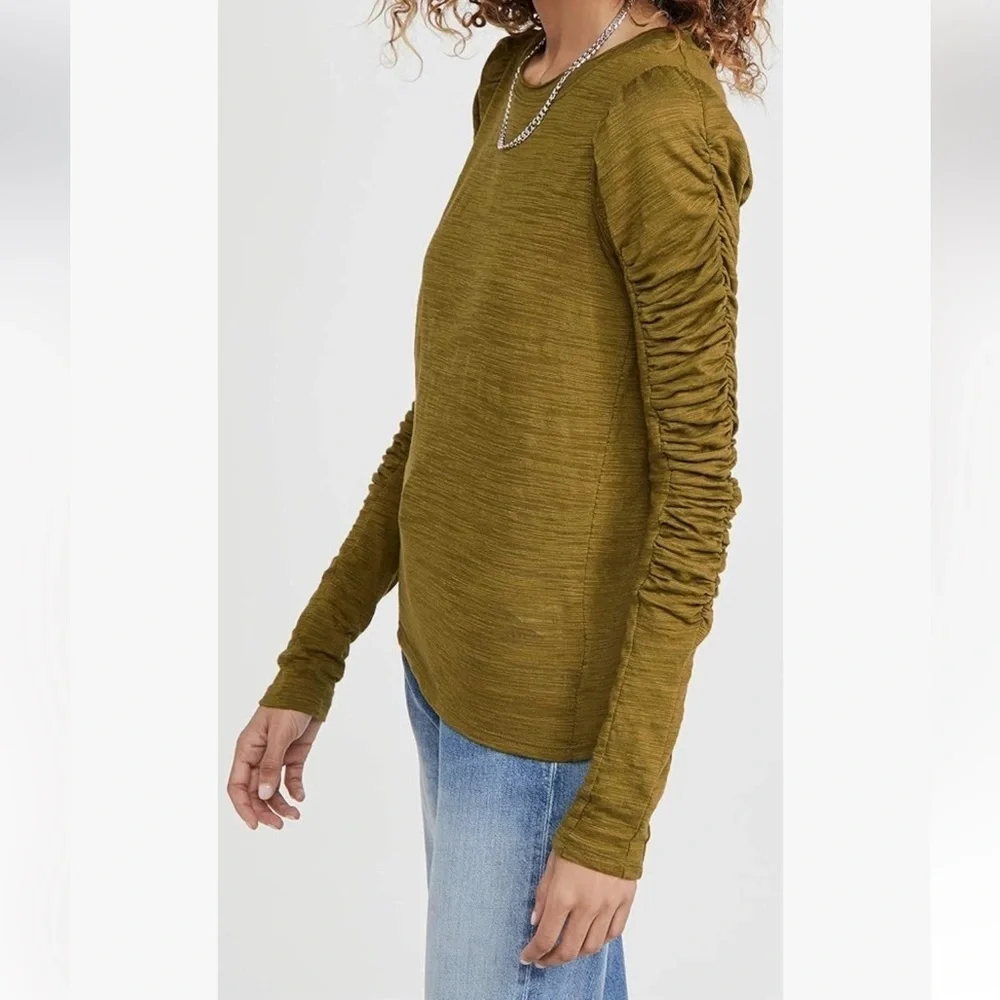 Free People Green Ruched Long Sleeve 🫒